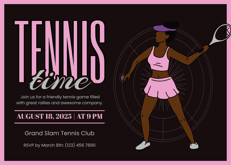 Tennis Event Invitation