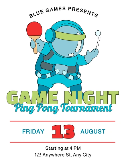 Ping Pong Tournament Event Poster