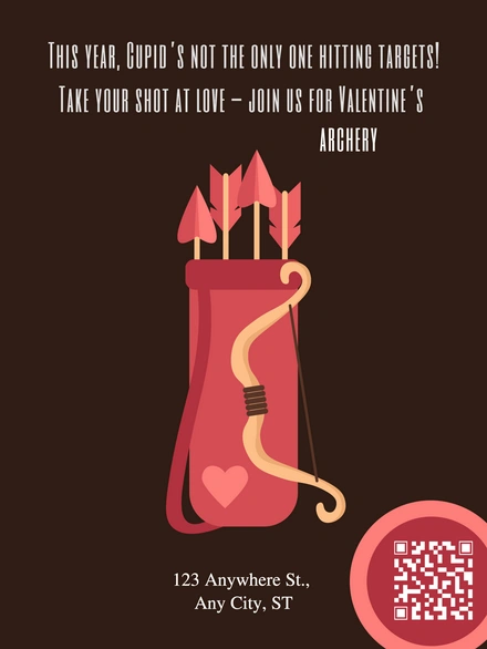Valentine's Day Archery Invitation
