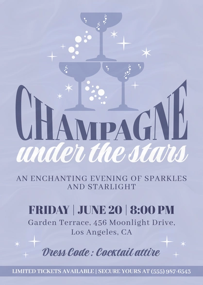 Champagne under the Stars Event Invitation