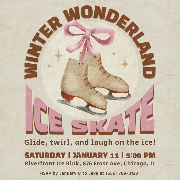 Ice skating event invitation