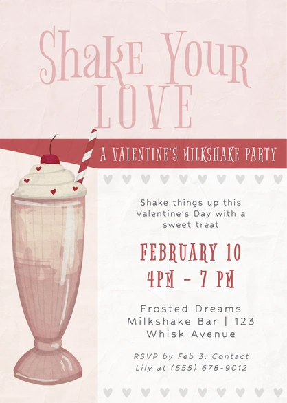 Valentine's Day Milkshake Party
