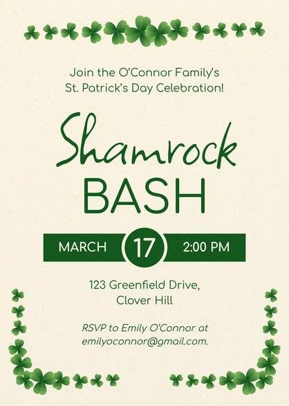 St. Patrick's Day Celebration Invitation