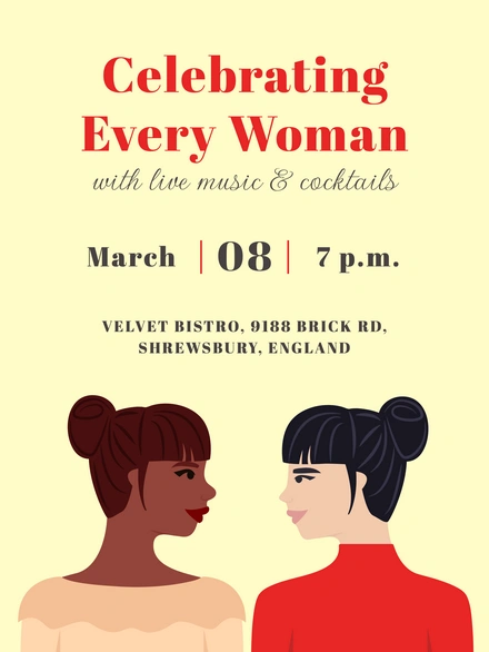 Event promotion for a women's celebration at Velvet Bistro