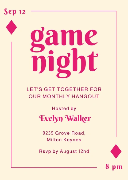 Invitation for a Game Night