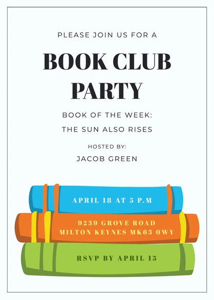 Invitation to a Book Club Party