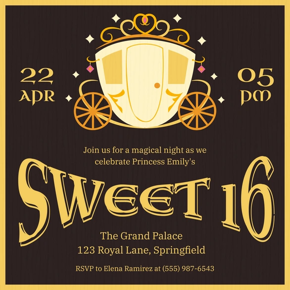 Invitation for a Sweet 16 party