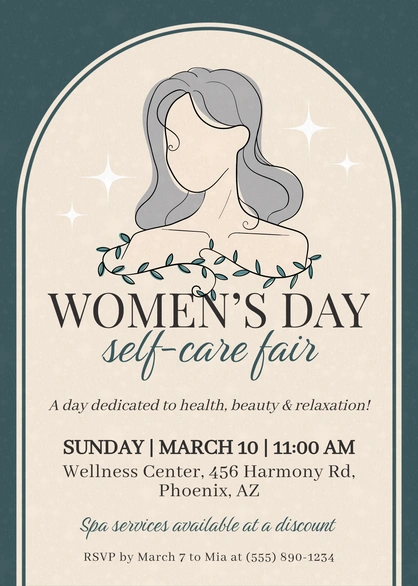Women's Day self-care event invitation