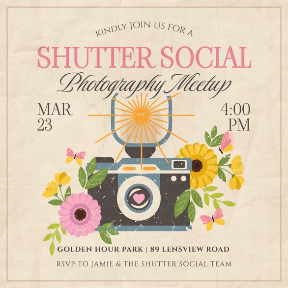 Invitation to a photography social event