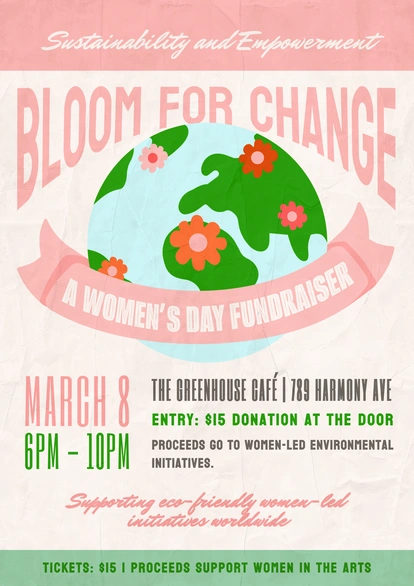 Women's Day fundraising event announcement