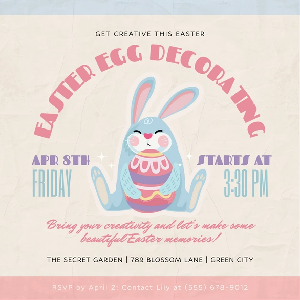 Easter Egg Decorating Event Invitation