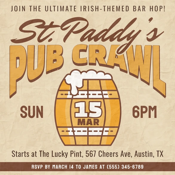 St. Patrick's Day Pub Crawl Event