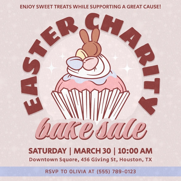 Easter Charity Bake Sale Announcement