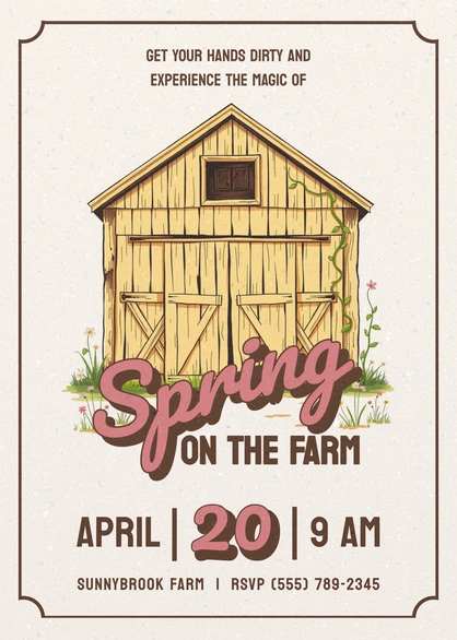Spring farm celebration invitation