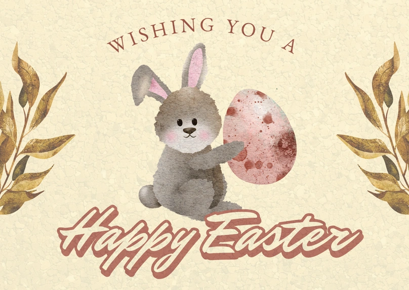 Easter Card with Bunny and Egg