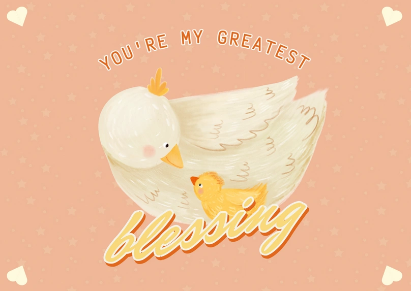 Parent and Child Duck Illustration
