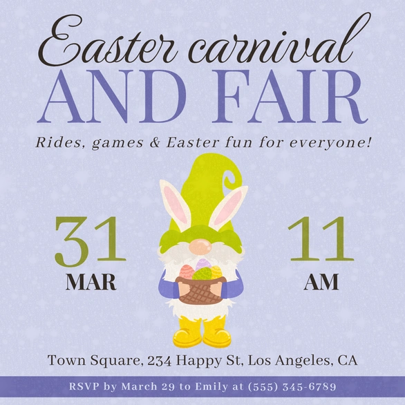 Easter carnival invitation