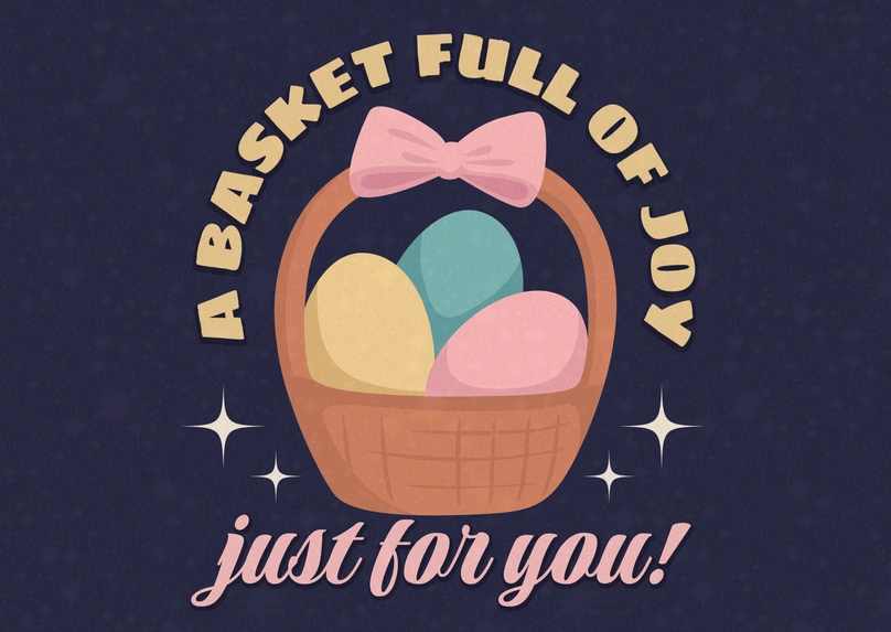 Easter basket with eggs
