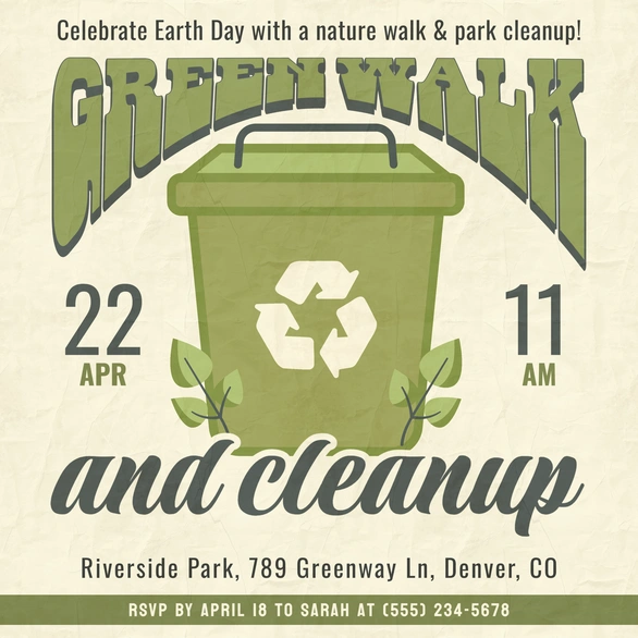Earth Day Cleanup Event Poster