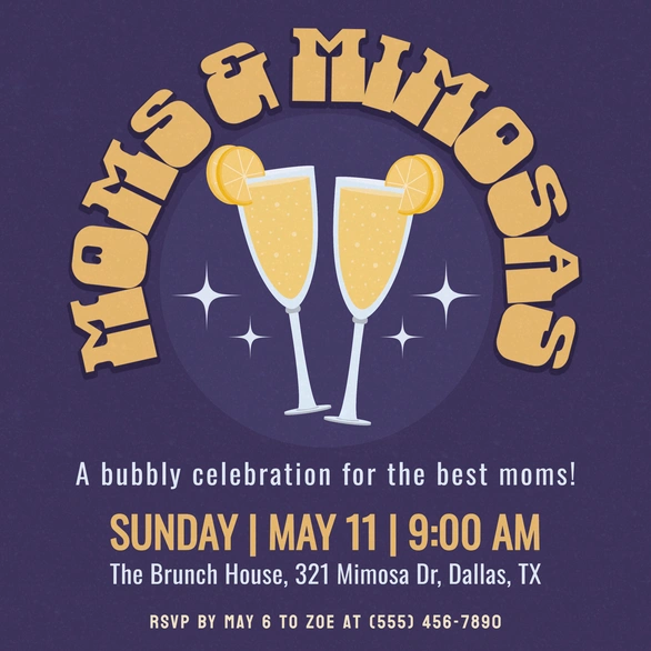 Invitation to brunch event for mothers