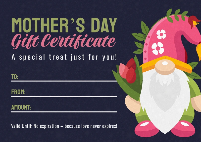 Gift Certificate for Mother's Day