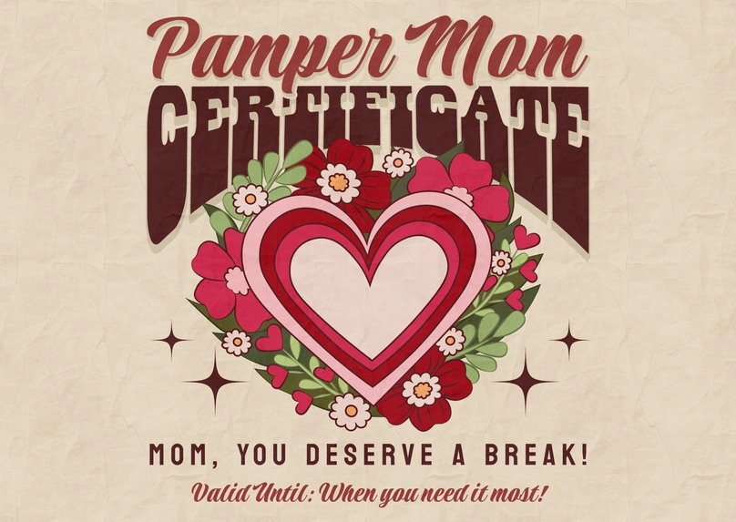 Certificate design for mothers