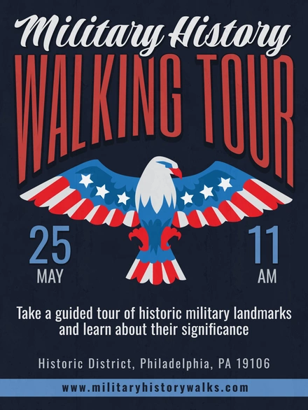 Guided tour announcement for military history enthusiasts.
