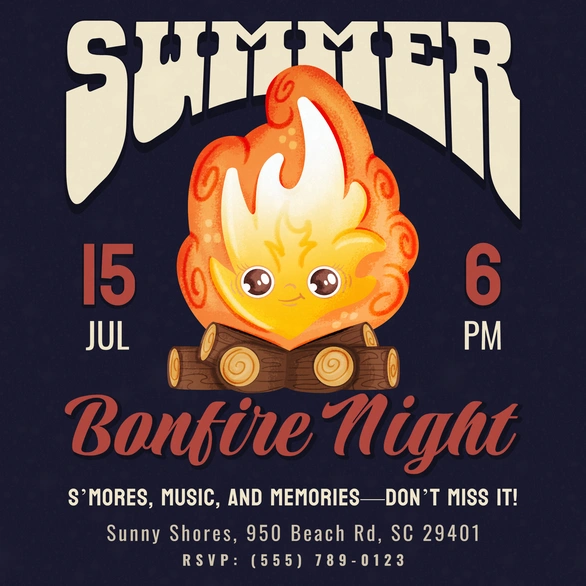Bonfire party invitation