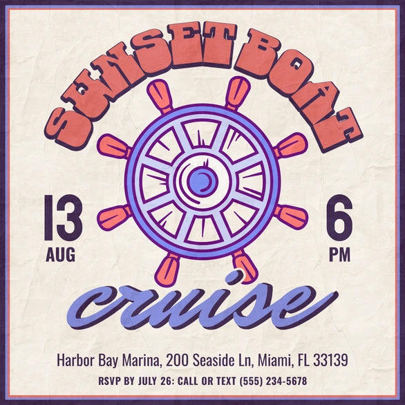 Boat Cruise Invitation