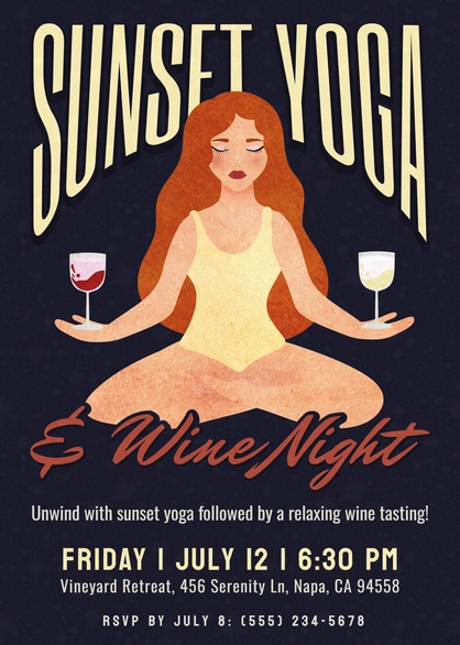 Sunset Yoga and Wine Event