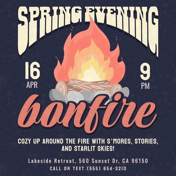 Spring Bonfire Invitation