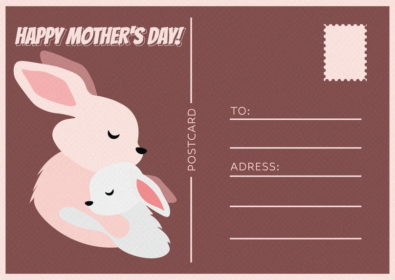 Mother's Day greeting with bunnies