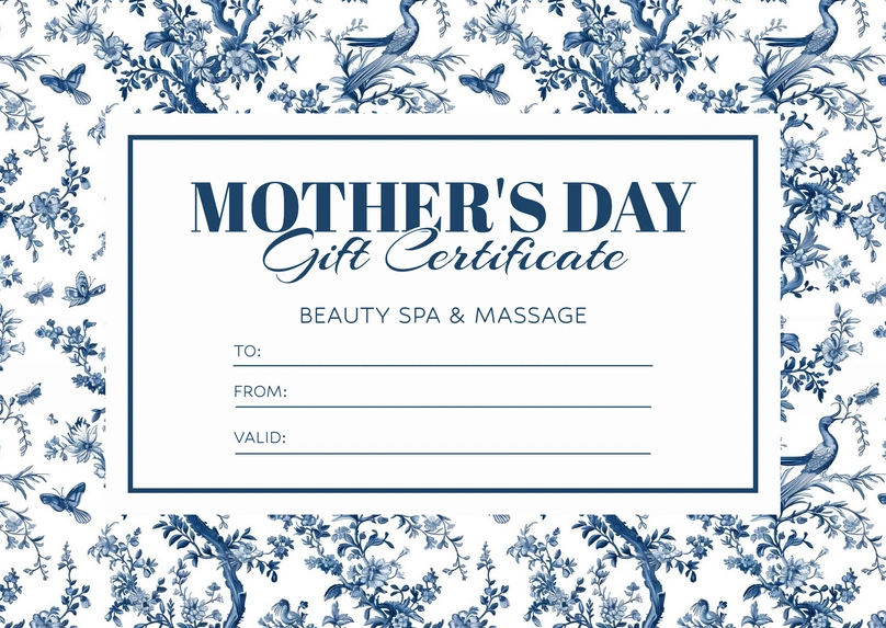 Gift Certificate for a spa and massage