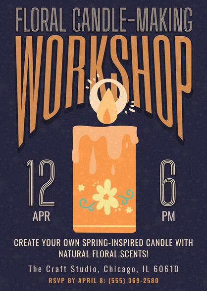 Floral Candle-Making Workshop Invitation