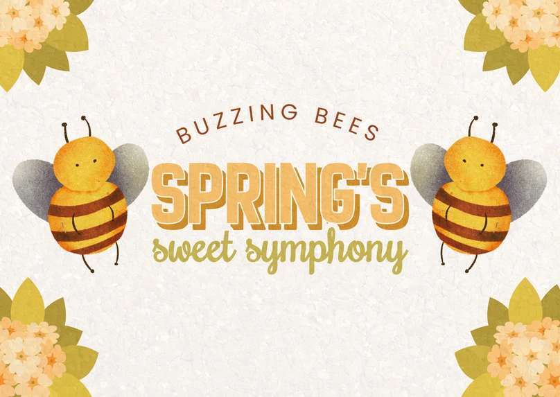 Spring with bees and flowers