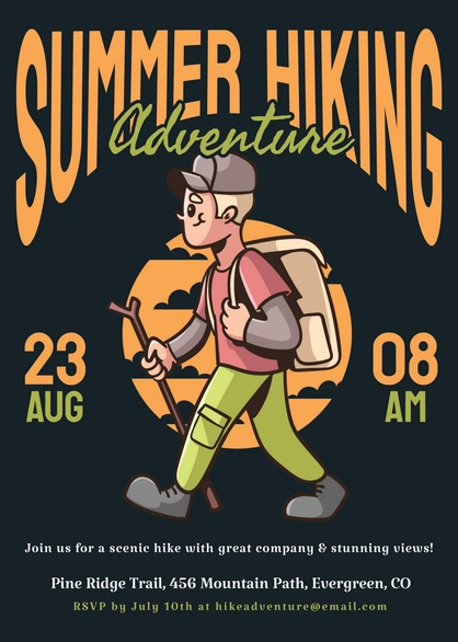 Hiking event announcement
