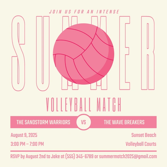 Volleyball match between The Sandstorm Warriors and The Wave Breakers