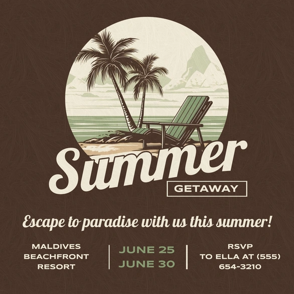 Summer vacation poster inviting to a tropical getaway