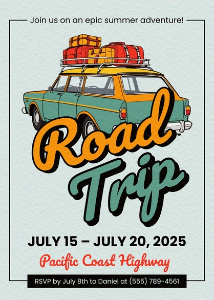 Summer Road Trip Invitation