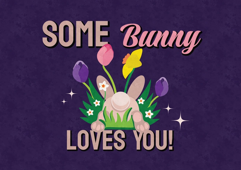 Easter Bunny with flowers