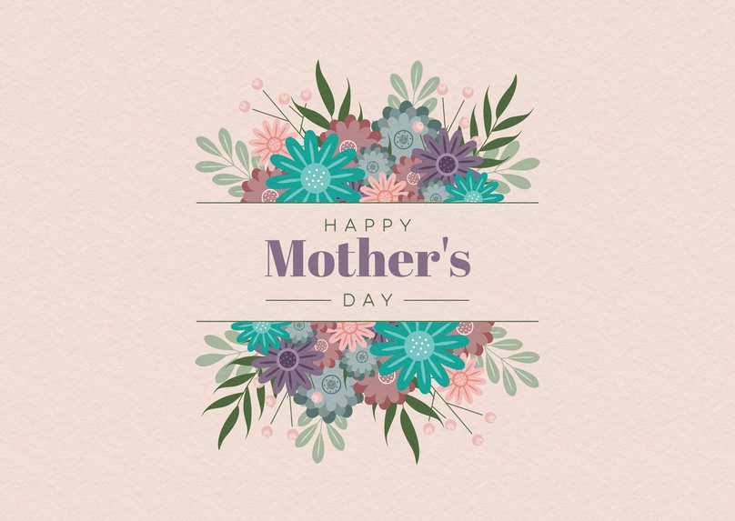 Mother's Day card featuring floral design
