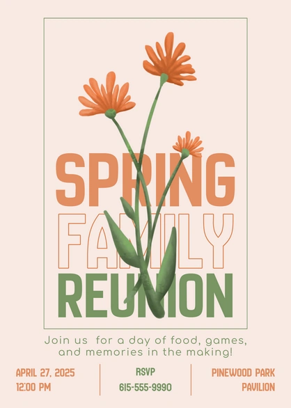 Family gathering in spring