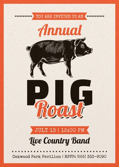 Invitation to Annual Pig Roast