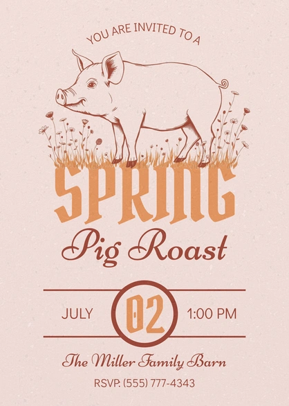 Invitation to a Spring Pig Roast