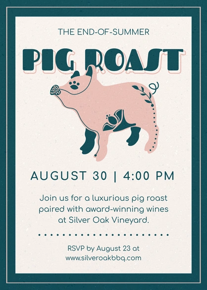Pig Roast Event Invitation