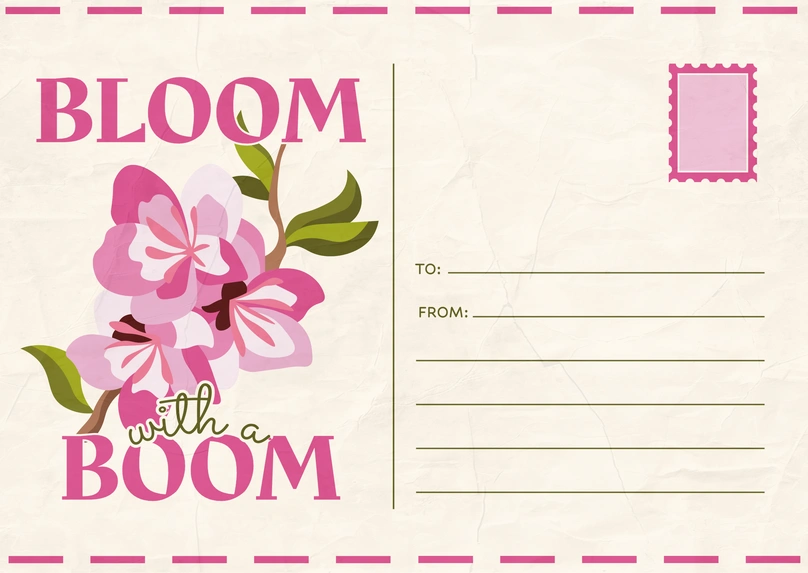 Floral Postcard Design