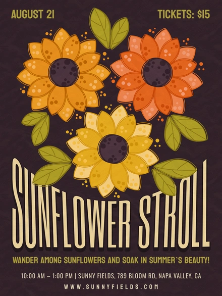 Sunflower Stroll Event Poster