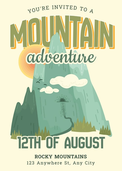 Invitation to a mountain adventure event