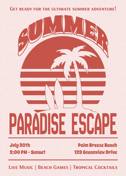 Summer Beach Event Invitation
