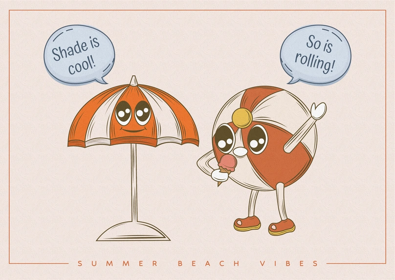 Beach Ball and Umbrella